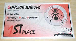 1st Place Certificate