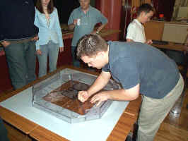 Finishing putting the arena together