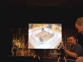 The whole event was projected on to a large screen for the benefit of the people at the back of the room.