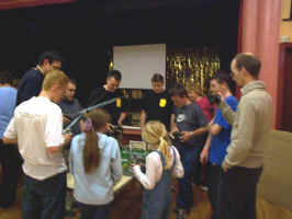 People Watch the Ant Weight Soccer