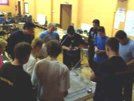 Lots of people gather round the arena to enjoy the ant weight robot rumbles. I love Mayhem!!!